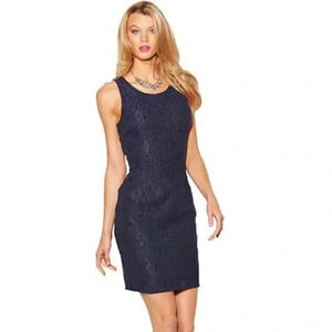 JENNIFER LOPEZ | Women's Navy Lace Sheath Mini Dress Size 12